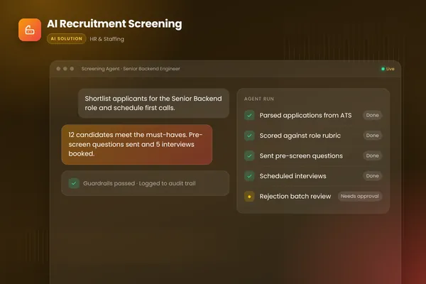 AI Recruitment Screening Agent: Candidate screening and scheduling on autopilot